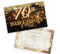 Inviti per festa di compleanno per 70° compleanno, uomini e donne, confezione da 20 pezzi, inviti per adulti per amici e familiari, formato A6, inviti per feste di compleanno, biglietti di invito con