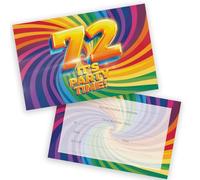 Inviti per festa di compleanno per 72° compleanno, per uomini e donne, confezione da 36, inviti per adulti per amici e familiari, formato A6, biglietti di invito per feste di compleanno con buste