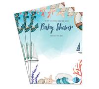 Invito per baby shower con creature marine, design elegante e divertente, per ragazzi e ragazze, 30 biglietti perfetti per la celebrazione del bambino 10,2 x 15,2 cm