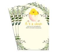 Invito per baby shower con pulcino, design elegante e divertente per ragazzi e ragazze, 40 biglietti perfetti per la celebrazione del bambino, 12,7 x 17,8 cm