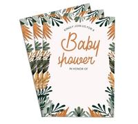 Invito per festa con foglie per festeggiare la futura mamma, invito per baby shower per ragazzi e ragazze, 75 biglietti per baby shower su un lato, 10 x 15 cm