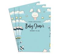 Invito per festa di baby Rabbit Shower per festeggiare la futura mamma, invito per baby shower per ragazzi e ragazze, 50 biglietti per baby shower su un lato 12,7 x 17,8 cm