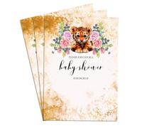Invito per festa di baby Tiger Shower per festeggiare la futura mamma, invito per baby shower per ragazzi e ragazze, 40 biglietti per baby shower su un lato, 10 x 15 cm