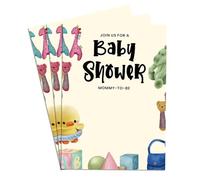 Invito per feste di baby shower con animali per festeggiare la futura mamma, invito per baby shower per ragazzi e ragazze, 100 biglietti per baby shower su un lato, 12,7 x 17,8 cm