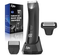 INVJOY Manscape - Rasoi e rasoi da uomo: rasoio a doppia testa per inguine e peli pubici da uomo, rasoio a sfera impermeabile per bagnato/asciutto con luce LED, rasoi ricaricabili USB-C, lame in
