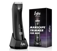 INVJOY Manscape, rasoio per peli pubici e corpo da uomo con luce, nessun graffio, nessun taglio, rasoio elettrico da uomo senza bruciature da rasoio, rasoio elettrico impermeabile IPX7 con dock di