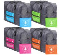 INVODA Borsone da viaggio pieghevole per sport, palestra, resistente all'acqua, borsa da viaggio per il weekender, borsa da notte, Rosa+blu+arancio+verde