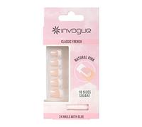 Invogue Invogue Acrylic Square Nails - French Pink (24 Pieces)