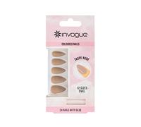Invogue Taupe Nude Oval Nails (24 Pieces)
