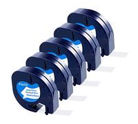 Invoker Compatibile con Dymo LetraTag 91221 A91221 S0721660 Etichette in Plastica 12mm x 4m Nastro per Etichette, Compatibile con Dymo Nastro per Letratag LT-100H LT-100T XR 200B, Nero su Bianco