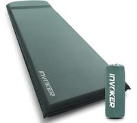 INVOKER Materassino da campeggio - 8 cm, ultra spessa, in schiuma elastica, autogonfiante, isolante, resistente, con cuscino per tenda, viaggi ed escursionismo, materasso ad aria (verde scuro)