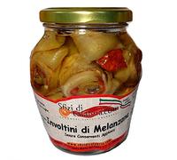 Involtini di Melanzane Sottolio con pomodori secchi, olive, acciughe, Prodotti Tipici Calabresi Senza Coloranti, Antipasto di Calabria