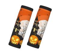 Involucri per bagagli con scena notturna arancione di Halloween, coperture morbide per maniglie dei bagagli, etichette per bagagli identificatori per valigie, accessori per bagagli da viaggio