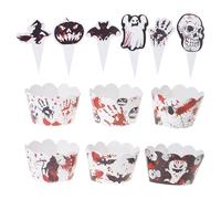 Involucri per cupcake di Halloween topper per torte etichettatura per alimenti sandwich muffin marcatura etichettatura per fodere per feste cottura muffin pirottini di carta da forno