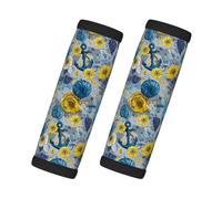 Involucri per maniglia bagagli con stampa di ancora margherite gialle per valigie, morbida copertura per bagagli da viaggio etichette identificatori per valigie