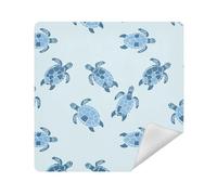 Involucro cosmetico portatile dell'organizzatore cosmetico del panno della borsa di viaggio 13,8 X 13,8 per l'organizzazione, Tartaruga Blu Mare Semplice, 21.7x21.7in