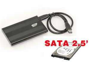 Involucro In Alluminio Per Disco Rigido SATA 2.5" USB3 SUPERSPEED