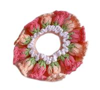 Involucro testa all'uncinetto con disegni floreali unici Accessorio portatile per donne e ragazze alla moda