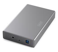 DIGITUS Alloggiamento per disco rigido - USB 3.2 Gen1 - 5 Gbit/s - per HDD e SSD SATA da 3,5 e 2,5 pollici - per dischi rigidi fino a 16 TB - Alloggiamento in alluminio - Grigio