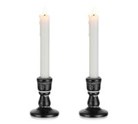 Inweder Porta Candele in Legno Candelieri Vintage: 2 pezzi Portacandele a Cero Nero Rustico Candeliere da Fattoria Porta candela per Centrotavola Matrimonio Evento Natale o Decorazioni per la casa