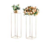 Inweder Portafiori Oro per Matrimoni con Pannello in Acrilico, 100cm, 2 Pcs