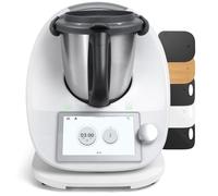 Inwee Base Scorrevole per Bimby TM6 TM5, Tavola per Bimby con Rotelle, Tavola Scorrevole in Bambù per Thermomix, Facile da Spostare - Bianco
