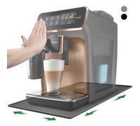 Inwee Tappetini in Silicone per Macchine da Caffè, Tappetino Macchina Caffe con Bordo, 48x30cm Tappetino in Silicone Antiscivolo, Adatto per EQ6?De Longhi Magnifica e Philips LatteGo etc. (Grigio)