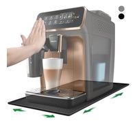 Inwee Tappetino per Macchina da Caffè, Tappetino in Silicone 48x30cm con Bordo Rialzato, Protezione Piano di Lavoro, Compatibile con De Longhi Magnifica, Philips LatteGo, Siemens EQ6 (Nero)