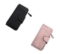 INXKED 2PCS Retro Glamorous Multiple Slots Women Wallets, Women Large Capacity Credit Card Wallet, Small Wallets for Women Clearance, PU Leather Trifold Wallets (06)