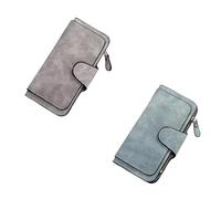 INXKED 2PCS Retro Glamorous Multiple Slots Women Wallets, Women Large Capacity Credit Card Wallet, Small Wallets for Women Clearance, PU Leather Trifold Wallets (03)