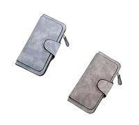 INXKED 2PCS Retro Glamorous Multiple Slots Women Wallets, Women Large Capacity Credit Card Wallet, Small Wallets for Women Clearance, PU Leather Trifold Wallets (02)