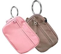 INXKED 2PCS The Iris' Wallet, The Iris Pouch Wristlet, Women's Waterproof Nylon Keychain Wallet, Zip Card Case with ID Window (06)