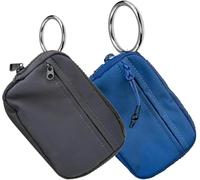 INXKED 2PCS The Iris' Wallet, The Iris Pouch Wristlet, Women's Waterproof Nylon Keychain Wallet, Zip Card Case with ID Window (07)