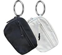 INXKED 2PCS The Iris' Wallet, The Iris Pouch Wristlet, Women's Waterproof Nylon Keychain Wallet, Zip Card Case with ID Window (08)