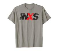 INXS - Distressed Logo On Grey Maglietta