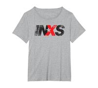 INXS Distressed Logo On Grey Maglietta, Donna Plus-Size, Grigio Melange, 3X