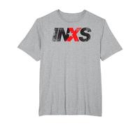 INXS Distressed Logo On Grey Maglietta, Uomo Taglie Grandi, Grigio Melange, 3X Tall