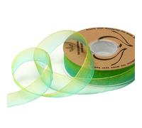 Inzegao 1 rotolo di nastro in organza a due colori sfumati da 28,9 m x 2,5 cm, per bouquet a mano, nastro decorativo per confezioni regalo, nastro trasparente colorato per accessori per capelli fai da