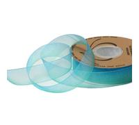 Inzegao 1 rotolo di nastro in organza a due colori sfumati da 28,9 m x 2,5 cm, per bouquet a mano, nastro decorativo per confezioni regalo, nastro trasparente colorato per accessori per capelli fai da