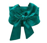 Inzegao Cintura larga da donna in raso, stile kimono, per abito bohémien, fascia in vita, tinta unita, vintage, Verde, taglia unica