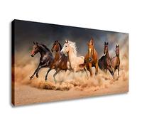 Inzlove Stampa su tela con cavalli che corrono su tela, immagini artistiche da parete per decorazioni per camera da letto