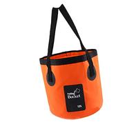 Inzopo - Secchio pieghevole compatto di alta qualità, portatile, pieghevole, per pesca, campeggio, acqua e lavandino, 12 l, colore: arancione