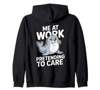 Io al Lavoro fingendo di interessarmi a Un Simpatico Leone Marino Felpa con Cappuccio