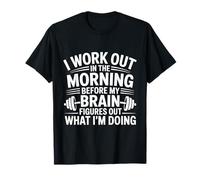 Io Allenamento al Mattino Prima del Mio Cervello Divertente Fitness Maglietta