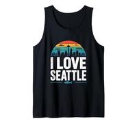 io, amare, seattle, retro, skyline città Canotta