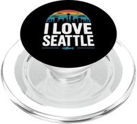 io, amare, seattle, retro, skyline città PopSockets PopGrip per MagSafe