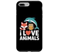 Io amo Animali Volpe Gufo Delfino Illustrazione Custodia per iPhone 7 Plus/8 Plus