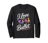 Io Amo Balletto Affascinante Danza Illustrazione Maglia a Manica
