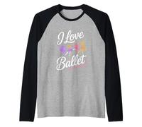 Io Amo Balletto Affascinante Danza Illustrazione Maglia con Maniche Raglan