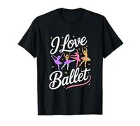 Io Amo Balletto Affascinante Danza Illustrazione Maglietta